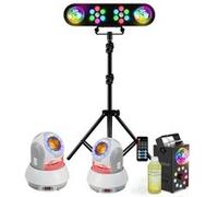 Pack Lumière Ibiza Pied Support DJ LEDBAR-ASTRO-RC 2 Astro 2 Projecteurs PAR - 2 Lyres Beam 40W - Machine à Fumée 400W LEDS