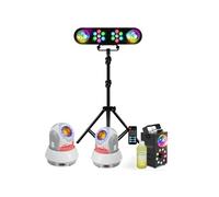 Pack Lumière Ibiza Pied Support DJ LEDBAR-ASTRO-RC 2 Astro 2 Projecteurs PAR - 2 Lyres Beam 40W - Machine à Fumée 400W LEDS