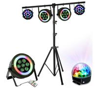 Pack Lumière Ibiza Pied Support SL002 - 2 Projecteurs THINPAR-LED-RING - 2 Projecteurs PAR LEDS 18W - Astro - Fête Dj Mariage