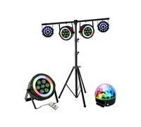 Pack Lumière Ibiza Pied Support SL002 - 2 Projecteurs THINPAR-LED-RING - 2 Projecteurs PAR LEDS 18W - Astro - Fête Dj Mariage Soirée