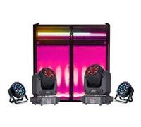 Pack Lumière Ibiza Régie DJ Booth Facade DS30 - 2 Lyres Spot 100W B-Eye 6x10W DMX - 2 Projecteurs PAR - Soirée Fête Pro Mariage