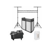 Pack Lumière Machine à Fumée Lourde 1500W - Portique Ibiza SLB001 - DJ Booth Façade Régie DS30 - Soirée Mariage Pro Fête
