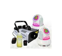 Pack Lumière Ibiza Light Machine à Fumée LSM900W - 2 Lyres 30W STAR-SPOT - Soirée Dj Mariage Danse Pro Fête Blanc
