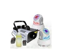 Pack Lumière Machine à Fumée Ibiza Light LSM900W - 2 Lyres 30W STAR-WASH - Soirée Dj Danse Mariage Pro Fête Blanc