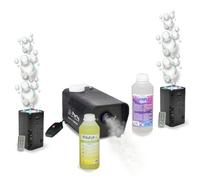 Pack Lumière Machine fumée 400W Party Light & Sound PARTY-SM400 - 2 Machines à Bulle LED BUBBLE-DREAM - Liquides inclus - Soirée DJ