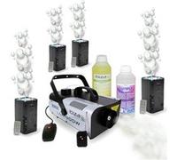 Pack Lumière Machine fumée 900W Ibiza LSM900W - 4 Machines à Bulles LED BUBBLE-DREAM - Liquides inclus - Mariage DJ Soirée