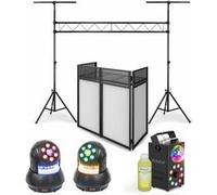 Pack Lumière Machine Fumée Lourde 1500W - Portique Ibiza SLB001 - Régie Booth DS30 - 2 Lyres Wash 30W - Soirée Fête Dj Mariage Pro