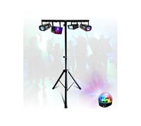 Pack Lumière ML-SUPPORT-DJLIGHT 1,60m réglable - 5 Jeux de Lumière Astro Strobe Derby LED