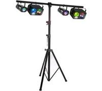 Pack lumière Mooving Light & Sound ML-SUPPORT-DJLIGHT 1,60m - 4 Jeux de Lumières Astro Gobo Strobe - Soirée anniversaire maison Noir