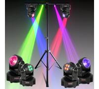 Pack Lumière ML-SUPPORT-DJLIGHT 1,60m réglable - 2 Lyres Astro Wash 2-en-1 - Soirée Anniversaire