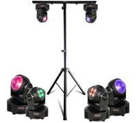 Pack Lumière ML-SUPPORT-DJLIGHT 1,60m réglable - 2 Lyres Astro Wash 2-en-1 - Soirée Anniversaire