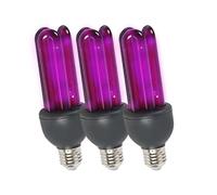 Pack LUMIERE NOIRE, 3 Ampoules UV Ibiza Light BL25ESL - A ECONOMIE D'ENERGIE 3U - 25W, Rend fluorescentes les matières blanches