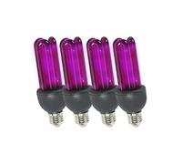 Pack LUMIERE NOIRE, 4 Ampoules UV BL25ESL - A ECONOMIE D'ENERGIE 3U - 25W, Rend fluorescentes les matières blanches