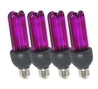Pack LUMIERE NOIRE, 4 Ampoules UV Ibiza Light BL25ESL - A ECONOMIE D'ENERGIE 3U - 25W, Rend fluorescentes les matières blanches