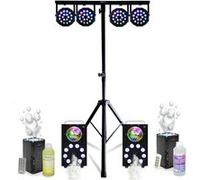 Pack Lumière Pied DJ Mooving MS-SUPPORT-DJLIGHT - 4 PAR LED 18 W - 2 Machines Fumée FOGGY-ASTRO - 2 Machines Bulle LED BUBBLE-DREAM