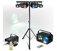 Pack lumière pied Mooving Light & Sound ML-SUPPORT-DJLIGHT - 4 jeux de lumières Astro Gobo Strobe - Machine à fumée