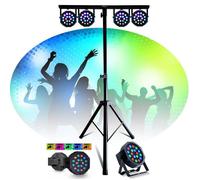 Pack Lumière Pied Mooving Light & Sound ML-SUPPORT-DJLIGHT - 4 projecteurs par RGB DMX - Fête Soirée Anniversaire