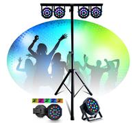 Pack Lumière Pied ML-SUPPORT-DJLIGHT - 4 projecteurs par RGB DMX - Fête Soirée Anniversaire