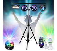 Pack Lumière Pied support 6 Jeux de Lumière Astro - Strobo - Projecteur Par - Boule Astro - Par Astro - Magic Light - Soirée DJ