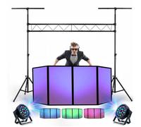 Pack Lumière - Portique DJ Ibiza Light SLB001 - Façade Lycra - 2 Projecteurs PAR - Fête Soirée Professionnel Club Discomobile