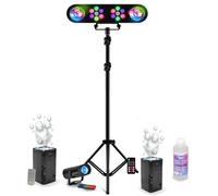 Pack Lumière Portique DJ Mooving LEDBAR-ASTRO-RC - 2 Machines Bulles LED BUBBLE-DREAM - Effet Lumière Miniwave - DJ Soirée Scène