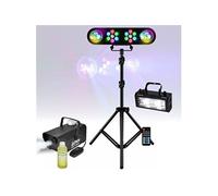 Pack Lumière Portique DJ Mooving LEDBAR-ASTRO-RC - Machine Fumée PARTY-SM400 - Effet Stroboscope Ibiza STROBE40LED Fête Bar
