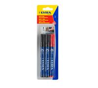 Pack LYRA 3 Marqueurs permanents 2 noirs 1 rouge ogive 1-4 mm - 4028005