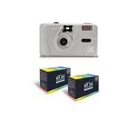 KODAK M35 - Appareil Photo Rechargeable 35mm, Objectif Grand Angle Fixe, Viseur Optique, Flash Integre - Gris + 2 Pellicules GT24 Couleur compatible 24 Expositions Gris