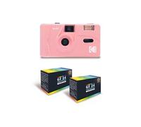 KODAK M35 - Appareil Photo Rechargeable 35mm, Objectif Grand Angle Fixe, Viseur Optique, Flash Intégré - Rose + 2 Pellicules GT24 Couleur Compatible 24 Expositions