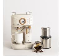 Pack THERA RETRO PRO Machine À Expresso Semi-automatique + MILL PRO Moulin À Café Et À Épices Blanc Cassé