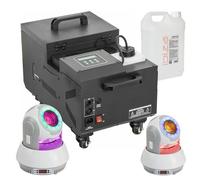 Pack Machine à Fumée Lourde 1500W - 2 Lyres Beam 40W Ibiza Light - Bidon Liquide - Soirée Dj Mariage Pro Fête Danse
