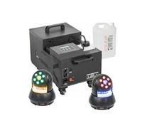 Ibiza Light - Pack Machine à Fumée Lourde 1500W - 2 Lyres Wash 30W Ibiza STAR-SPOT - Soirée Fête Mariage Danse Dj Pro