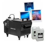 Pack Machine à fumée lourde BoomTone DJ CIRRUS1000 1000W DMX Télécommande - 2 Liquides AFX PROSMOKE5L-LOW Mariage Spectacle