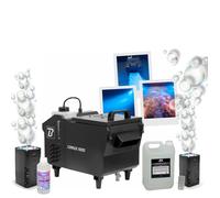 Pack Machine à Fumée Lourde BoomTone DJ CIRRUS1000 DMX 1000W - 2 Machines Bulles Ibiza BUBBLE-DREAM LED - Liquides