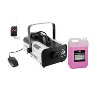 Pack Machine Fumée Professionnelle 1000W BoomToneDJ F1000PRO 2 télécommandes - Bidon Liquide Fumée 5L HD - DJ Anniversaire