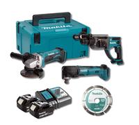 Pack Maçon DHR202 + DGA452 + DTM51 (2x5.0Ah) en Makpac + accessoires - MAKITA