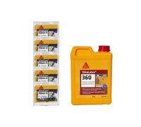 Pack Maçonnerie SIKA - 5x SikaCem Fibre 6 150g - Résine d'accrochage SikaLatex 360 2L