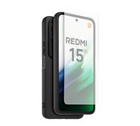 Pack Made For Xiaomi Coque arrière semi-rigide Noir et Protège-écran en verre trempé Transparent pour Redmi 15 4G et 5G