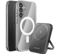 Pack MagSafe Galaxy S25 Plus avec Coque Bi-matière et Powerbank 5000 mAh Swissten Transparent