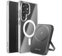 Pack MagSafe Galaxy S25 Ultra avec Coque Bi matière et Powerbank 5000 mAh Swissten Transparent