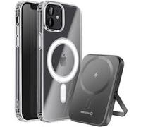 Pack MagSafe iPhone 12 avec Coque Bi-matière et Powerbank 5000 mAh Swissten Transparent Transparent