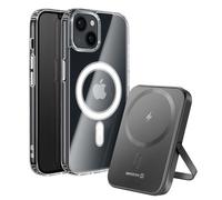Pack MagSafe iPhone 13 Mini avec Coque Bi-matière et Powerbank 5000 mAh Swissten Transparent