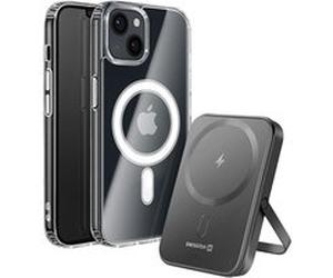 Pack MagSafe iPhone 13 Mini avec Coque Bi-matière et Powerbank 5000 mAh Swissten Transparent Transparent
