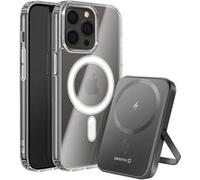 Pack MagSafe iPhone 13 Pro Max avec Coque Bi-matière et Powerbank 5000 mAh Swissten Transparent Transparent