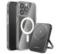 Pack MagSafe iPhone 14 Pro Max avec Coque Bi-matière et Powerbank 5000 mAh Swissten Transparent