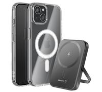 Pack MagSafe iPhone 15 avec Coque Bi-matière et Powerbank 5000 mAh Swissten Transparent