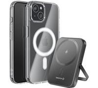 Pack MagSafe iPhone 15 avec Coque Bi-matière et Powerbank 5000 mAh Transparent