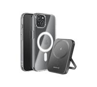 Pack MagSafe iPhone 15 avec Coque Bi-matière et Powerbank 5000 mAh Swissten Transparent