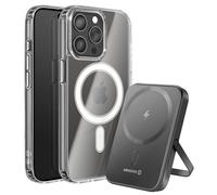 Pack MagSafe iPhone 15 Pro avec Coque Bi-matière et Powerbank 5000 mAh Transparent