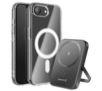 Pack MagSafe iPhone 16e avec Coque Bi-matière et Powerbank 5000 mAh Swissten Transparent
